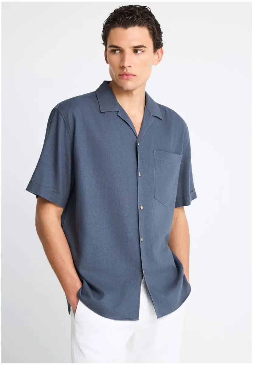 Funky Buddha Πουκάμισο Κοντομάνικο Essential FBM013-006-05