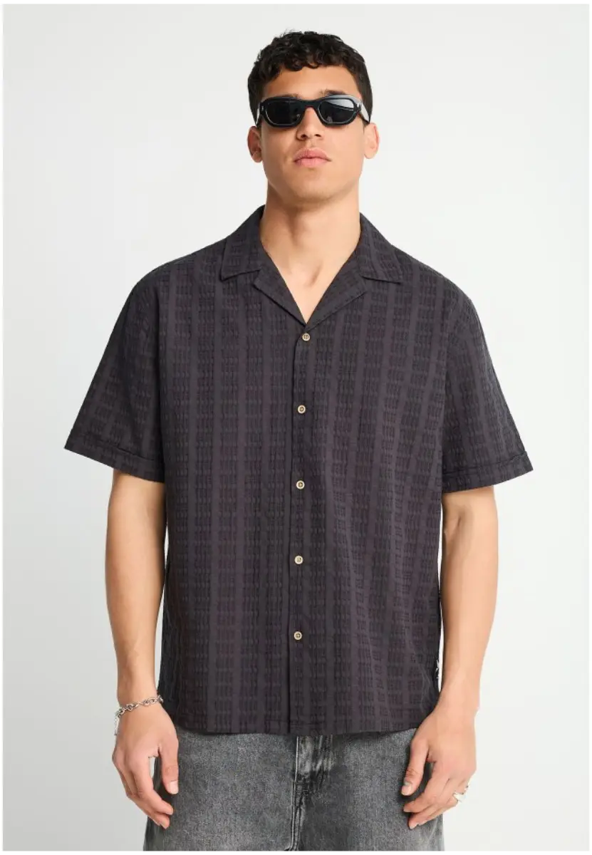 Funky Buddha Πουκάμισο Κοντομάνικο Oversized FBM013-023-05